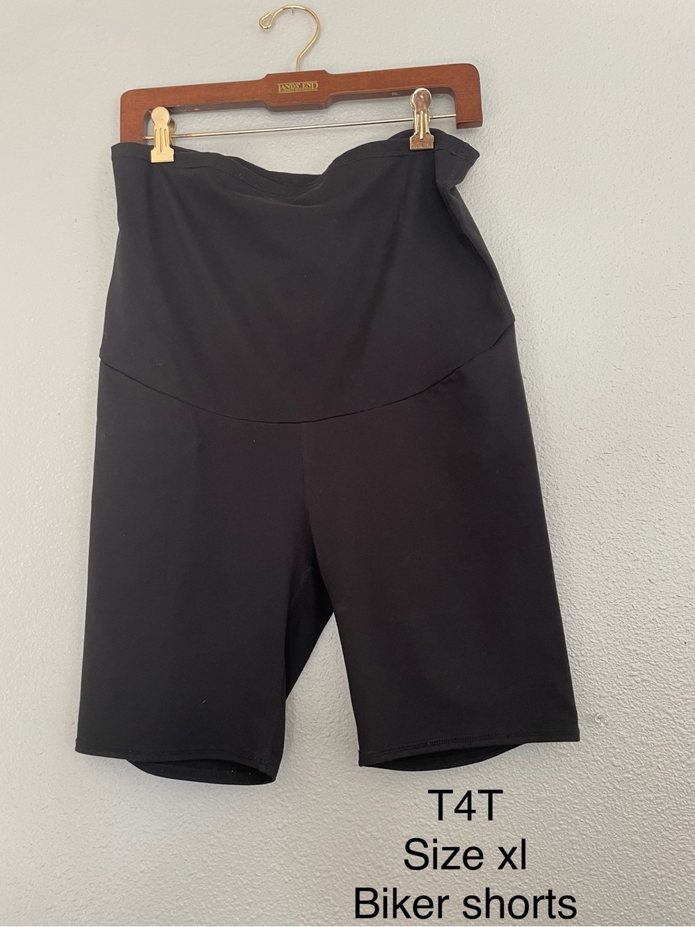 High-Waist Maternity Black Bike Shorts